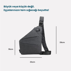 Günlük Çapraz Çanta | Gizli Fermuar ve Kesilmeye Dirençli Askı